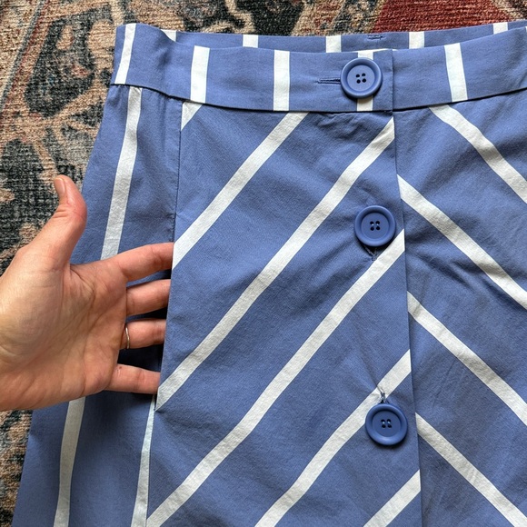 MAJE Striped A-Line Midi Skirt Size 38 - Picture 7 of 14